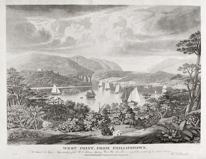West Point from Phillipstown. To Colonel S. Thayer Superintendant of the U.S. Military Academy, West Point | William James BENNETT, c